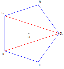 polygone régulier - décomposition du pentagone - copyright Patrice Debart 2006