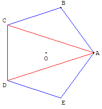 trois triangles dans le pentagone