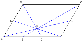 quatre droites concourantes dans un parallelogramme - copyright Patrice Debart 2002