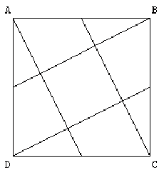 le carré - division par cinq de l'aire - copyright Patrice Debart 2004