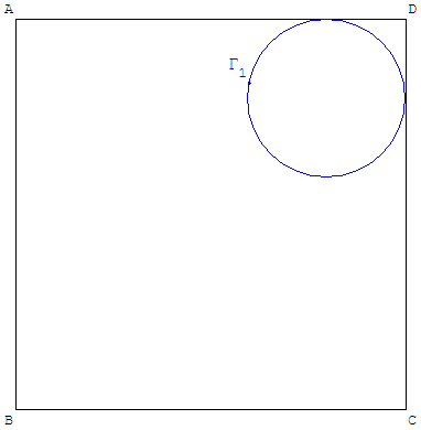 geometrie du cercle - cercle tangent dans un carré - copyright Patrice Debart