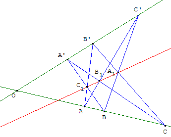 le plan projectif - figure de pappus - copyright Patrice Debart 2003