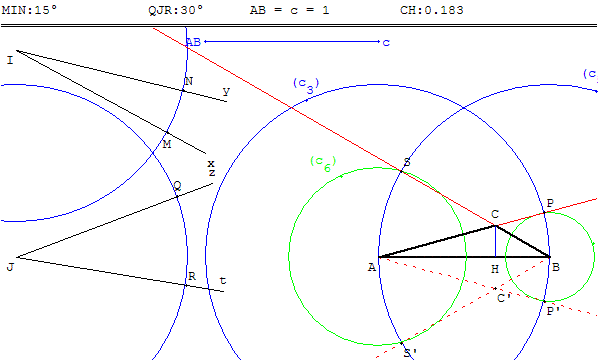exercice produit scalaire - construire un triangle connaissant un cote et deux angles - copyright Patrice Debart 2007