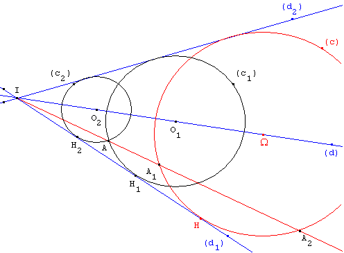 transfomaton géométrique homothétie - cercle tangent à deux droites - copyright Patrice Debart