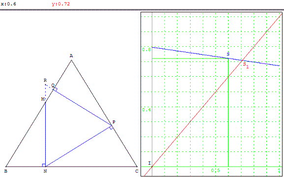 transfomaton géométrique homothétie - triangle a côtés perpendiculaires - copyright Patrice Debart