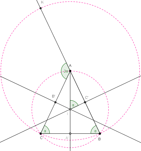 triangle isocèle - figure Geogebra - copyright Patrice Debart 2011