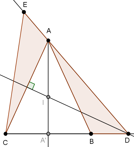 triangle isocèle et rotation - figure Geogebra - copyright Patrice Debart 2011