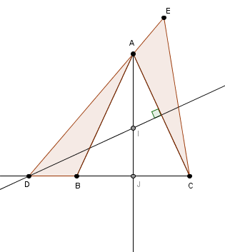 ABC isocèle ; médiatrice de AC ; AE=BD ; CDE ?