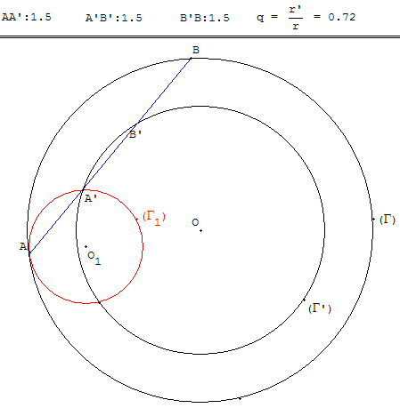 Probleme de geometrie - solution du partage d'une corde en trois