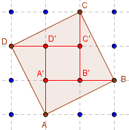 le carre au college - dans le geoplan 4 x 4 - figure Geogebra - copyright Patrice Debart 2007