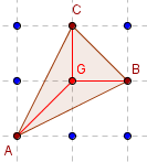 la planche à clous - triangle dans le geoplan 3 × 3