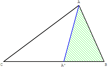 aire du triangle - la proprieté des proportions - copyright Patrice Debart 2008