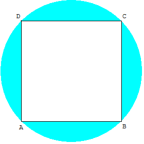 construction d'un carré dans un cercle - copyright Patrice Debart 2007