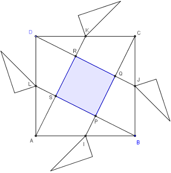 le carré au collège - multiplication par 5 de la surface d'un carré - figure Geogebra - copyright Patrice Debart 2007