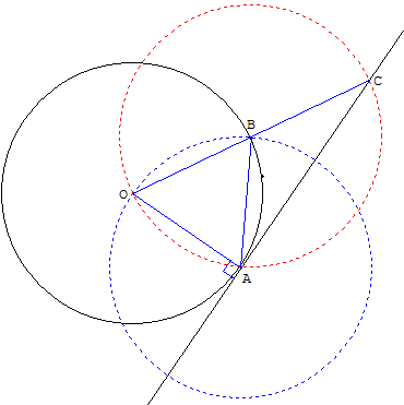 geometrie du cercle - tangente en un point - copyright Patrice Debart 2004
