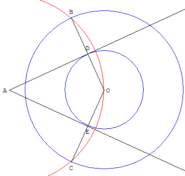 geometrie du cercle - construction de tangentes - copyright Patrice Debart 2004