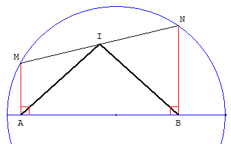 projection de 2 points d'un cercle - copyright Patrice Debart 2004