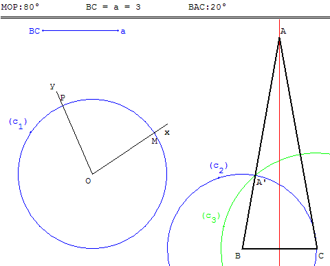 geometrie du triangle - constuction d'un triangle isocele - copyright Patrice Debart 2004