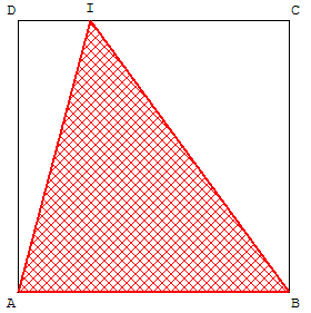 geometrie du triangle - aire d'un triangle dans un carre - copyright Patrice Debart 2006