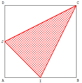 triangle inscrit dans un carre