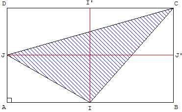 triangle inscrit dans un rectangle - copyright Patrice Debart 2006