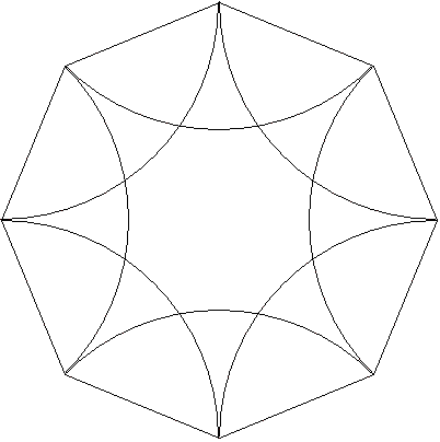 constructions avec contraintes - octogone et arcs de cercle - copyright Patrice Debart 2008