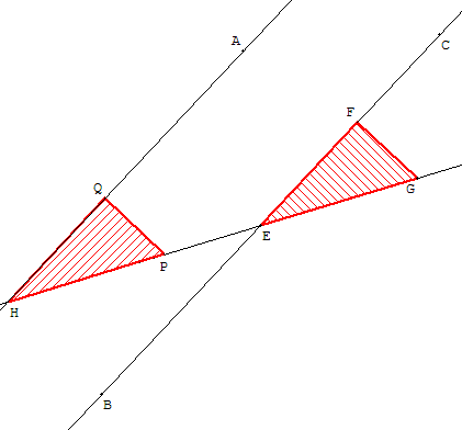 construction avec une équerre - tracer des parallèles avec des angles correspondants - copyright Patrice Debart 2007