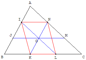 théorème de Thalès - centre de gravité - copyright Patrice Debart 2004