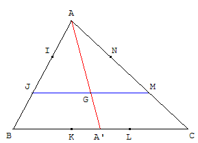 théorème de Thalès - centre de gravité - copyright Patrice Debart 2004