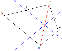 theoreme de thales dans un quadrilatere - copyright Patrice Debart 2004