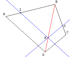 théorème de Thalès dans un quadrilatère - copyright Patrice Debart 2004