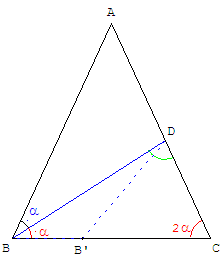 chercher un triangle bisocèle - copyright Patrice Debart 2004