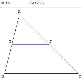 geometrie du triangle - droite des milieux - copyright Patrice Debart 2004