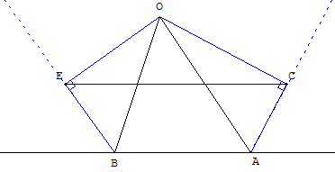 geometrie du triangle - deux triangles rectangles exterieurs a un triangle - copyright Patrice Debart 2004