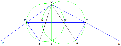 deux triangles rectangles extérieurs au triangle BOA - copyright Patrice Debart 2004