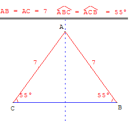 geometrie du triangle - triangle isocele - copyright Patrice Debart 2004