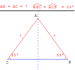 geometrie du triangle - triangle isocèle - copyright Patrice Debart 2004