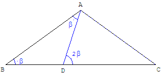 trouver un tr. isocèle - solution avec deux triangles d'argent et un triangle d'or - copyright Patrice Debart 2004