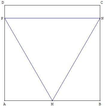 triangle équilatéral inscrit dans un carré - copyright Patrice Debart 2007
