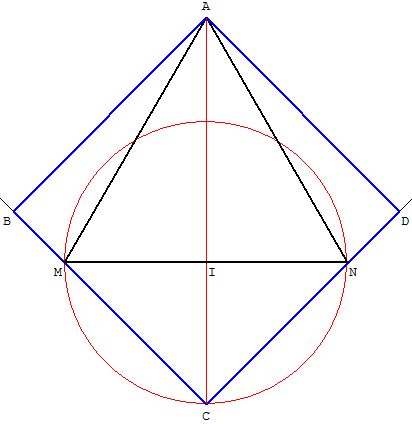 triangle inscrit dans un carré - circonscrire un triangle équilatéral - copyright Patrice Debart 2007