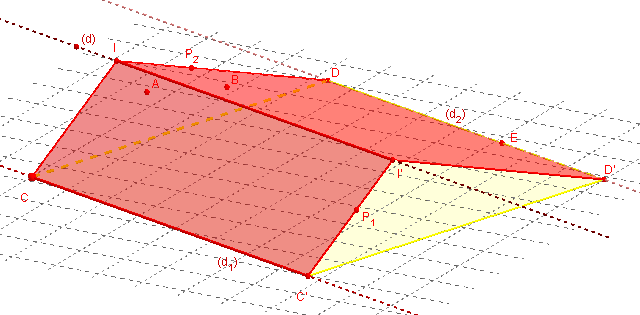 geogebra 3d - théorème du toit - copyright Patrice Debart 2016