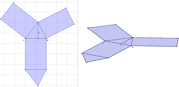 Geogebra 3D - patron de prisme - copyright Patrice Debart 2014