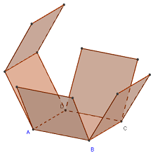 geogebra 3d - developpement du cube - copyright Patrice Debart 2014