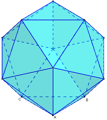 polyèdre de l'espace - solide à 20 faces équilatérales - copyright Patrice Debart 2007