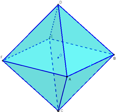 geogebra 3d - solide à 8 faces équilatérales - copyright Patrice Debart 2015