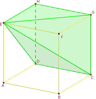 geogebra 3d - pyramide inscrite sur la côté d'un cube - copyright Patrice Debart 2014