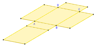 figure Geogebra 3d - patron ouvert du parallélépipède rectangle - copyright Patrice Debart 2014