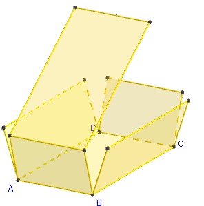 figure Geogebra 3d - patron du parallélépipède rectangle - copyright Patrice Debart 2014