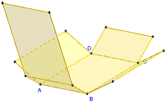 figure Geogebra 3d - patron du parallélépipède rectangle - copyright Patrice Debart 2014