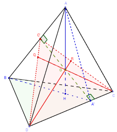 Geogebra 3d - tétraèdre orthocentrique - copyright Patrice Debart 2015